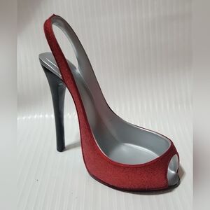 BEBE Sparkling Red Stiletto High Heel Shoe Champange Wine Bottle Holder